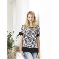 2907, Jazz Bamboo, Print-Bluse med A facon